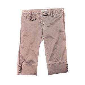 Y2K Charlotte Russe Taupe Brown Military Button Low Rise Capris Size 13